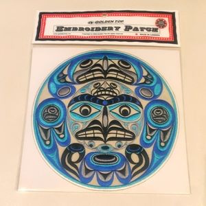 8" Embroidered Patch 'Thunderbird & Moon' Indigenous Design by Joe Wilson